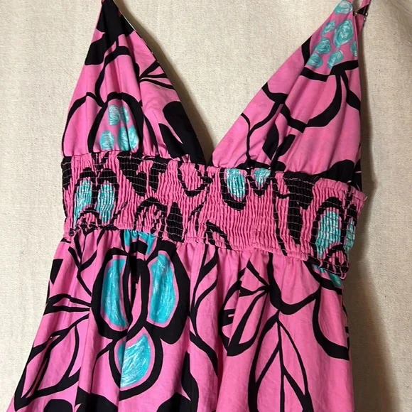 Zara Fun Flirty Large Flower Print Sun Dress - Picture 2 of 8